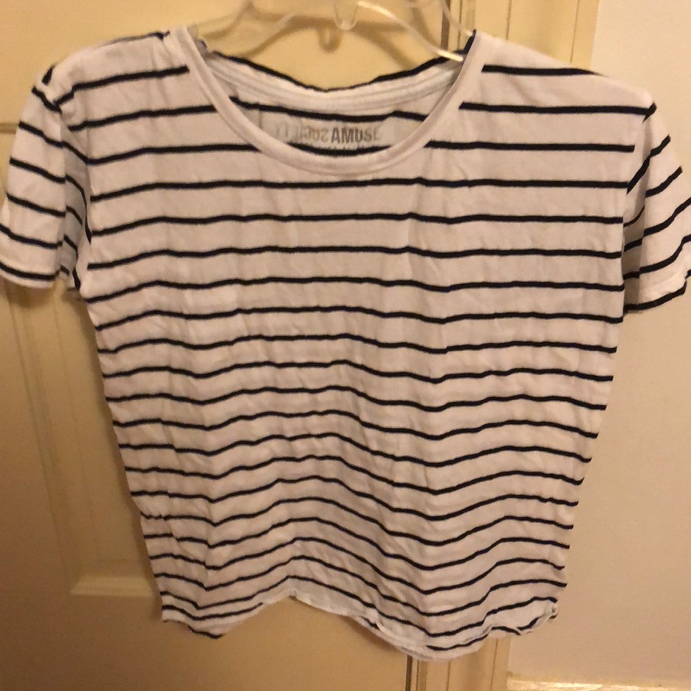 Black and white striped tee